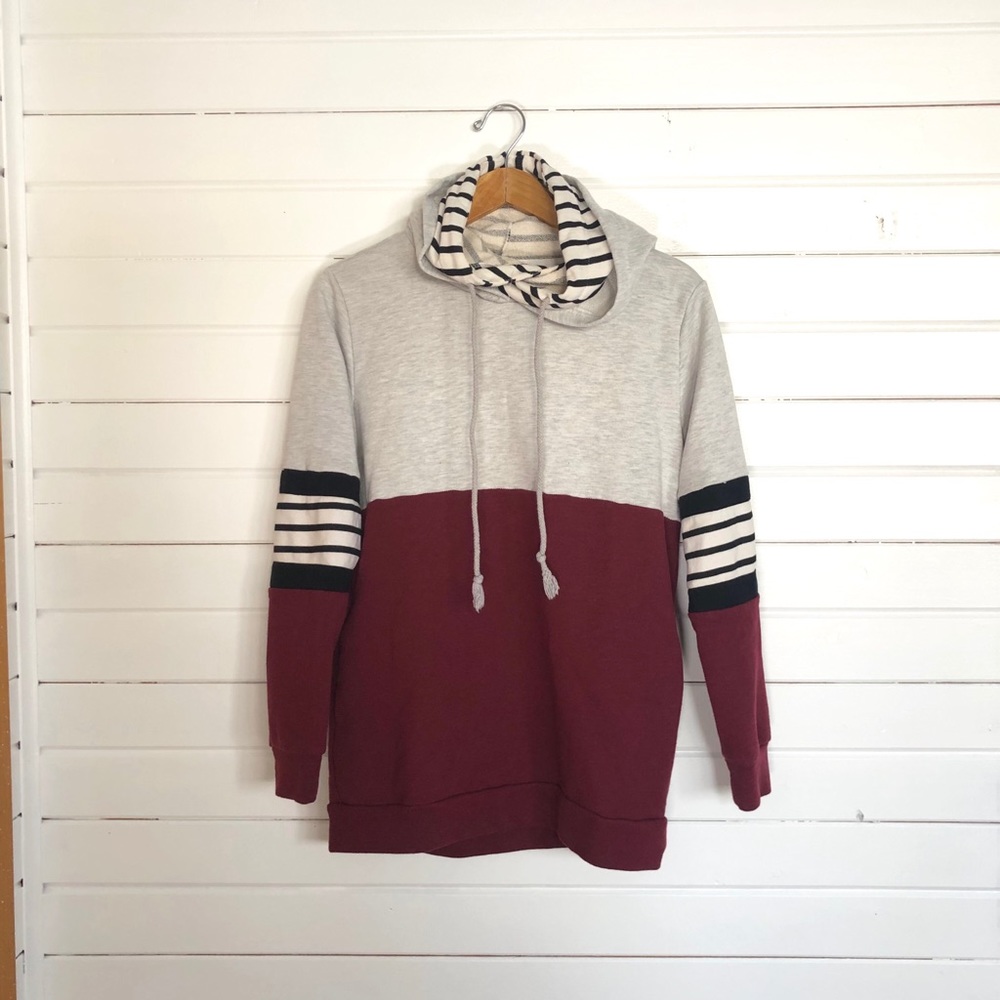 Color block hooded sweatshirt
